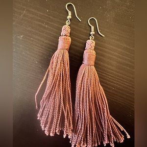 Pink Tassel Drop Earrings - Lightweight Boho Style